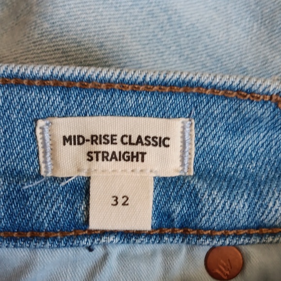 Madewell Mid-Rise Classic Straight Jeans in Wellingford Wash Size 32 NWT - Picture 3 of 8